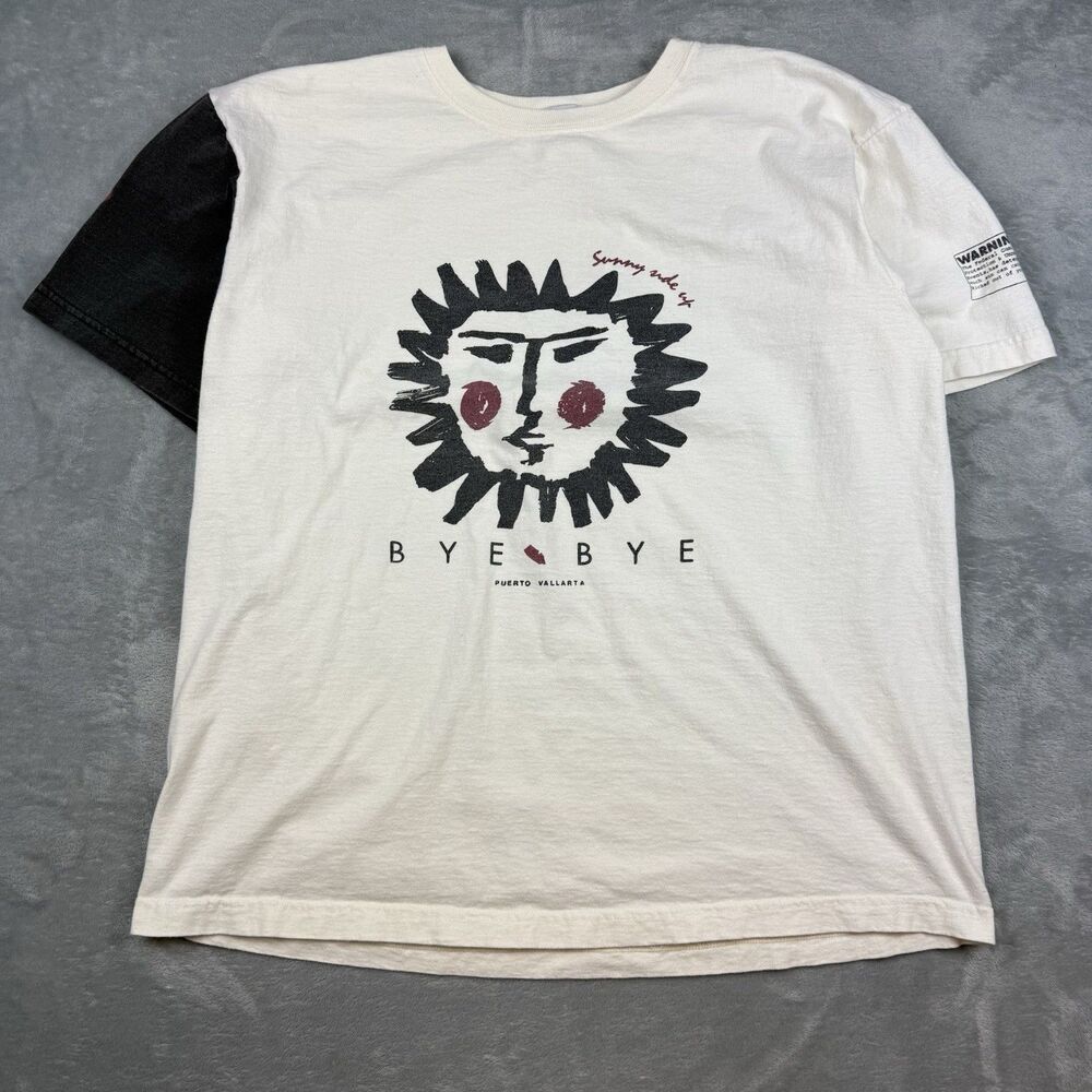 Vintage Bye Bye Puerto Vallarta Sunny Side Up Graphic T Shirt XL Mexico